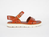 Womens Timberland Bailey Park A1437 Red Brown Leather Platform Strappy Sandals